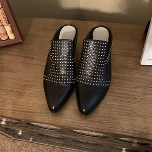 Black Studded Mules